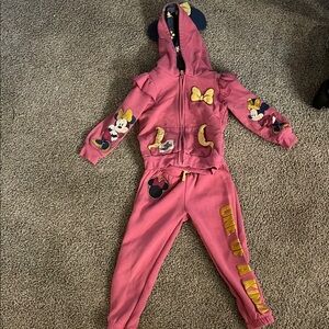 Pink Minnie Mouse Hoodie & Jogger Set
